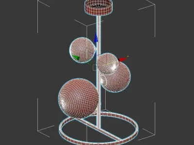 IONA B modern chandelier with glass bubbles hanging from it 3D model