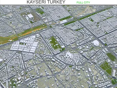 Kayseri Turkey 45km Low-poly 3D model