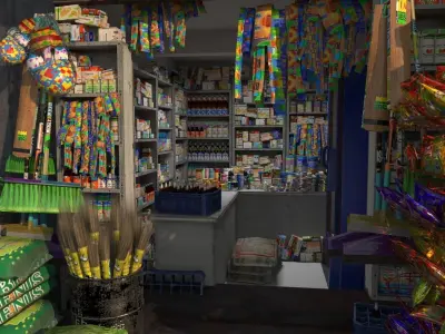 Karachi Grocery Shop 3D model
