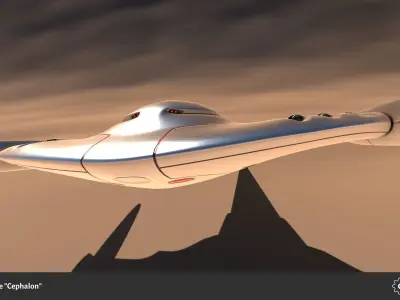 Spaceship Drone Cephalon Low-poly 3D model