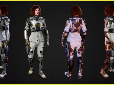 Modular Sci-fi Characters Bundle 3D Model Pack
