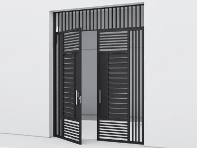 Aluminium door 55 3D model