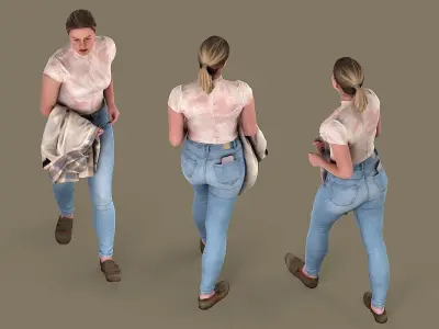 StrideInStyle Young Woman Walking 3D model