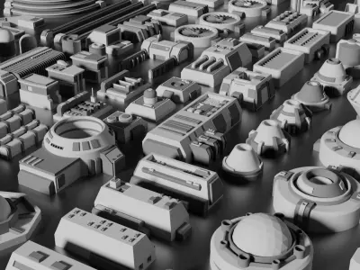 Sci-Fi Greebles Pack 1 3D model