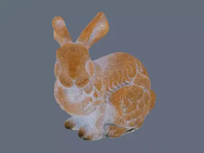 Rabbit sculpture Low-poly 3D model