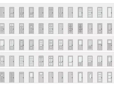 Doors Collection - 60 Pieces Low-poly 3D model