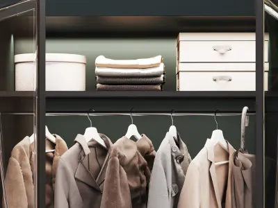 Hallway wardrobe with dressing table 3D model