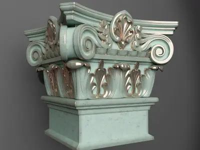 Capital ornately decorated column 3D print model