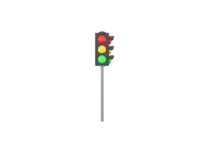 Traffic Light v2 001 Low-poly 3D model
