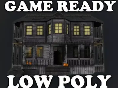 Haunted Halloween House Low-poly 3D model
