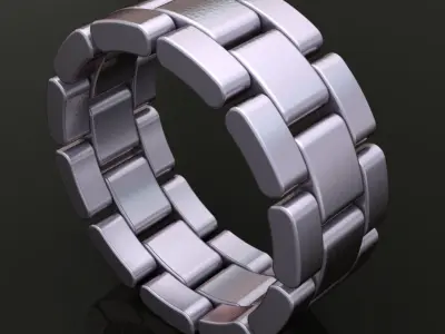 Link Style Band Ring Mix Size 3D print model