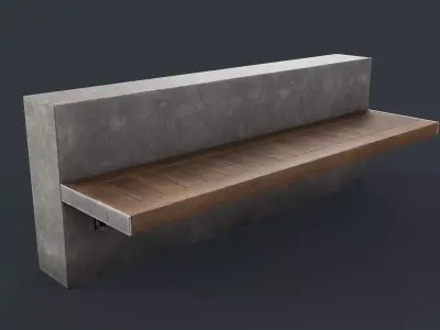 Modern Outdoor Bench 40 PBR Game Ready Low-poly 3D model