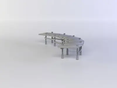 Brown bridge Low-poly 3D model