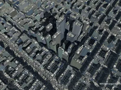 High Rise City VII Low-poly 3D model