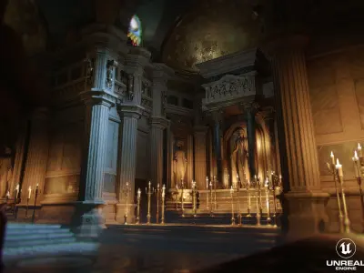 Dark Cathedral Low-poly 3D model