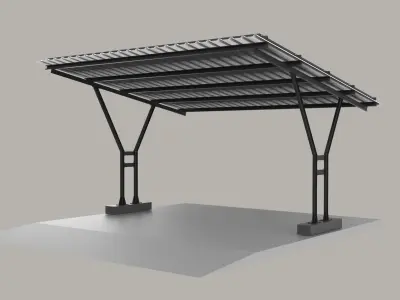 Solar carport canopy 3d model 3D model