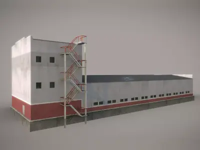 Factory 01 Low-poly 3D model