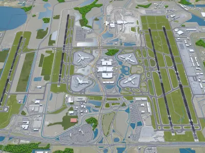 Orlando Airport 15km Low-poly 3D model