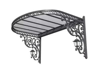 Wrought iron canopy  Metal Visor visor over porch  3D model