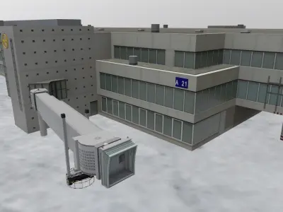 EDDF Terminal 1A2 2 Low-poly 3D model