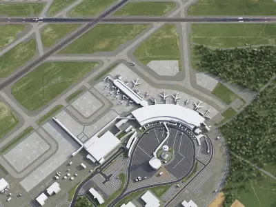 Perth - Airport - PER Low-poly 3D model