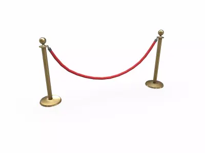 Rope Barrier Low-poly PBR Free low-poly 3D model