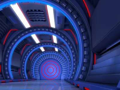 Sci Fi Corridor 3D model 103