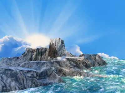 Sea Animated Low-poly 3D model