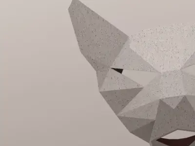 abstract cat face lighting 3D model