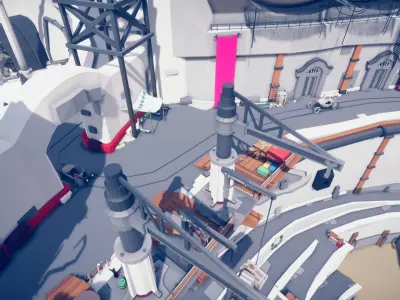 ART DECO Harboria - Stylized Low Poly Town Pack 3D model