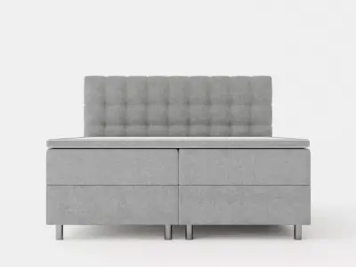 Montana Complete Bed Package 180x200 Light Gray Low-poly 3D model