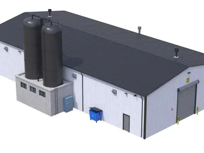 Industrial Building 6 Low-poly 3D model