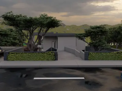 G2 HOUSE Modern beach house villa  with interior and landscape 3D model