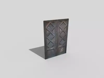 low poly door wooden Low-poly 3D model get