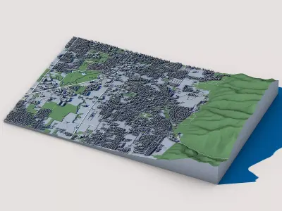 Providence Cityscape Utah Cache Valley Town Architecture 3D model