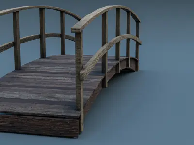 WoodBridge LowPoly wooden bridge Low-poly 3D model