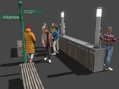 Stylized Lowpoly People Casual Pack Volume 10 Low-poly 3D model