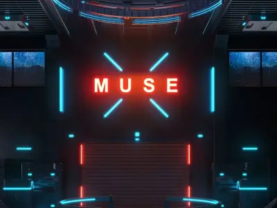 Sci-fi exhibition stand The Muse 3D model