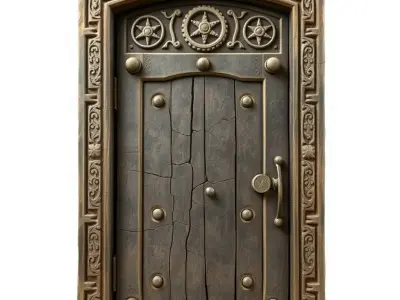 Medieval Wooden Door Model Pack Low-poly 3D model
