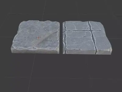 Stone floor - Collection of two  Low-poly 3D model