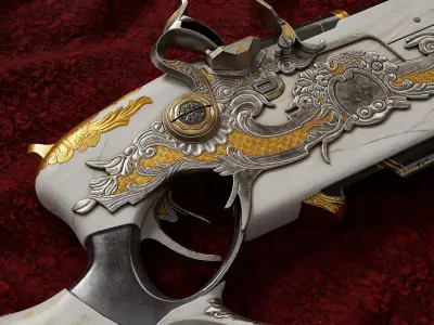 Next generation handguns Low-poly 3D model