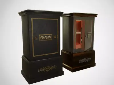 Antique safe  Low-poly 3D model