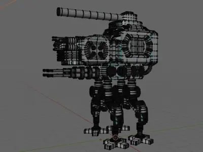 sci fi steampunk Spider tank 3D model