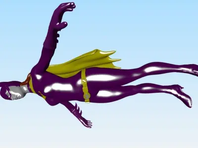 Batgirl 3d model cartoon style full 3d coloured  3D model