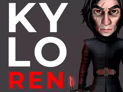 Helmetless Kylo Ren 3D print model