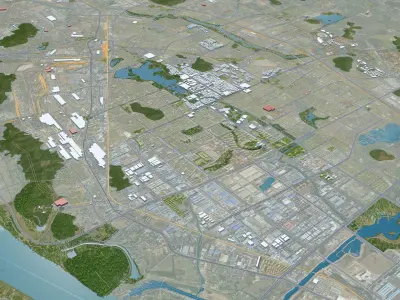 Ma anshan Anhui China 35km Low-poly 3D model