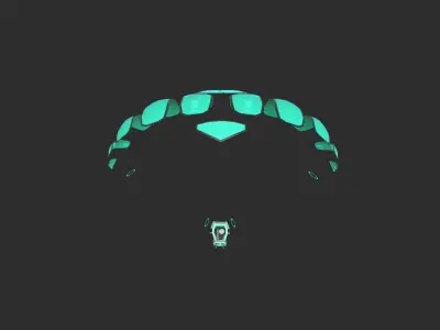 Scifi Parachute A08 Projection  - Character Accessories Design Low-poly 3D model