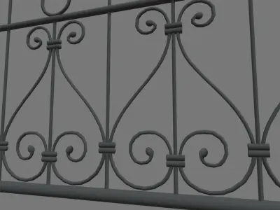 Fence 01 Low-poly 3D model purchase