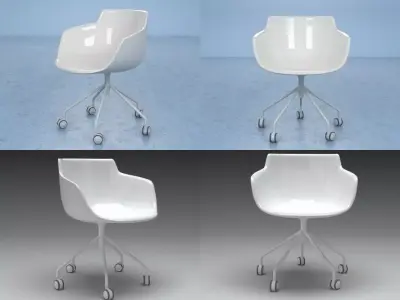 Flow armchair 5 legs 3D model
