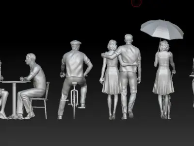 man and woman 3D print model